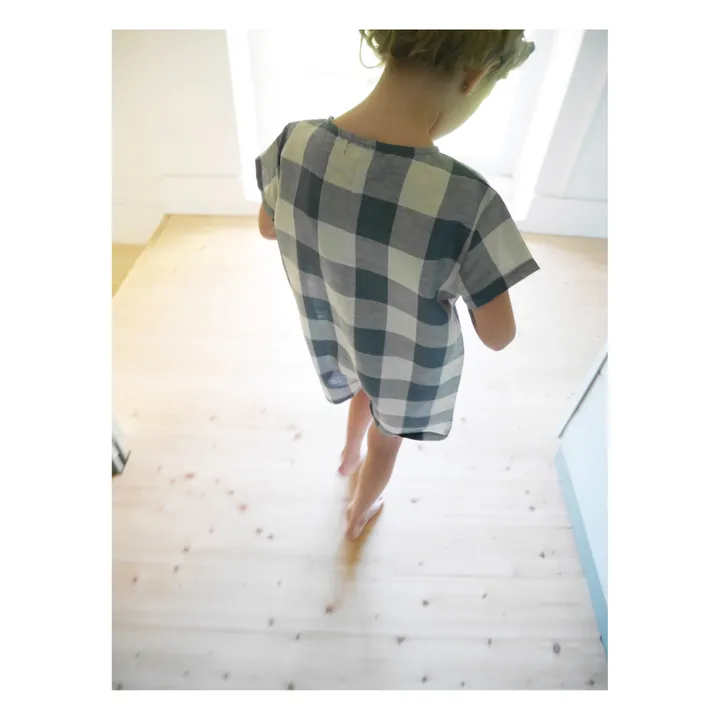 La Petite Collection Combishort Lin Carreaux | Bleu
