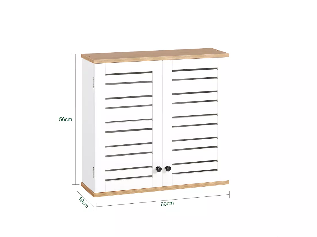Meuble Haut De Salle De Bain Avec 2 Portes Meuble De Rangement Mural Armoire Suspendue, BZr42-w
