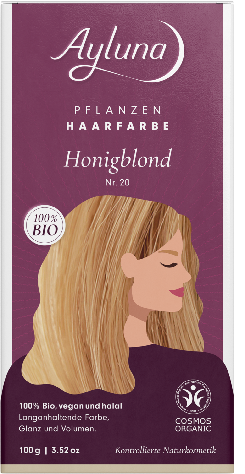 Ayluna  Pflanzenhaarfarbe Honigblond, 100 g