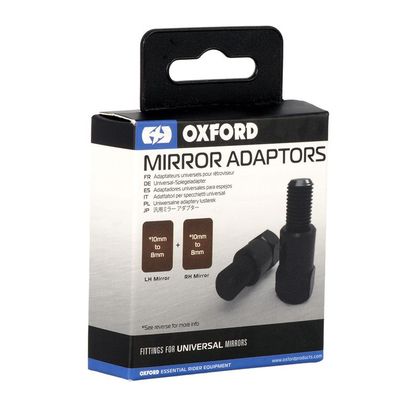 Support Rétroviseur Oxford OX580 pour rétroviseur (10mm - 8mm) Réversible Universel - Noir