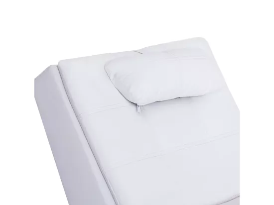 Prolenta Premium - Chaise longue de massage avec oreiller Blanc Similicuir