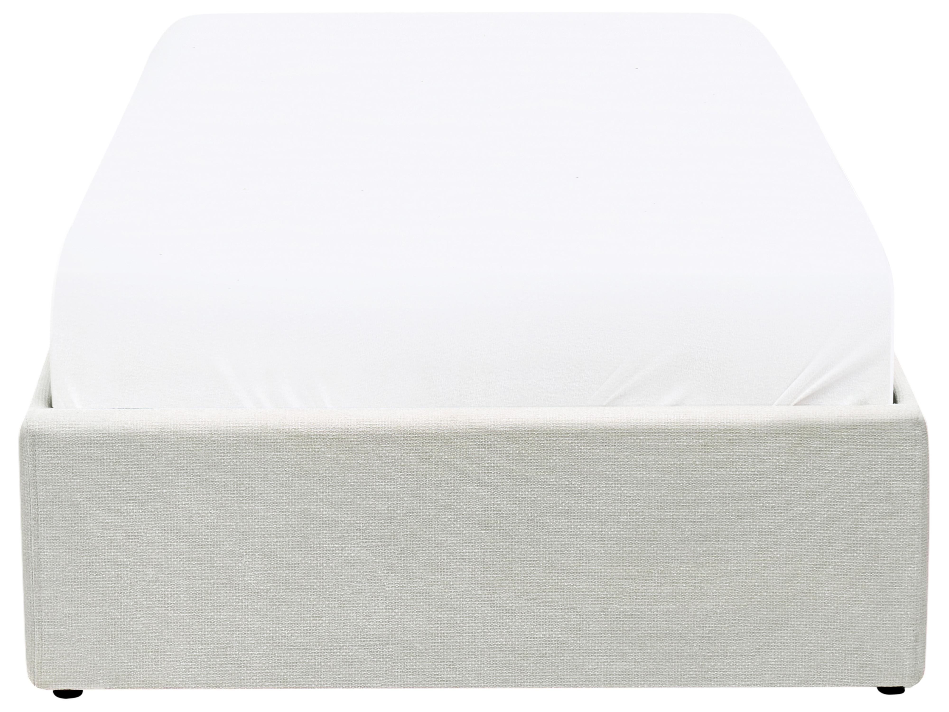 Opbergbed zonder hoofdbord Stof DINAN 90 x 200 cm Lichtbeige