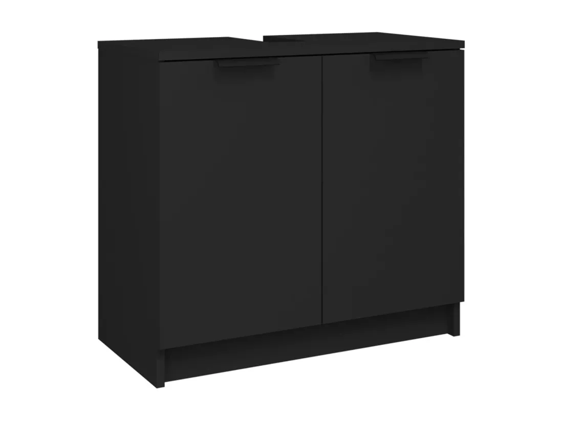 Armoire de salle de bain Noir 64,5x33,5x59 cm Bois d'ingénierie