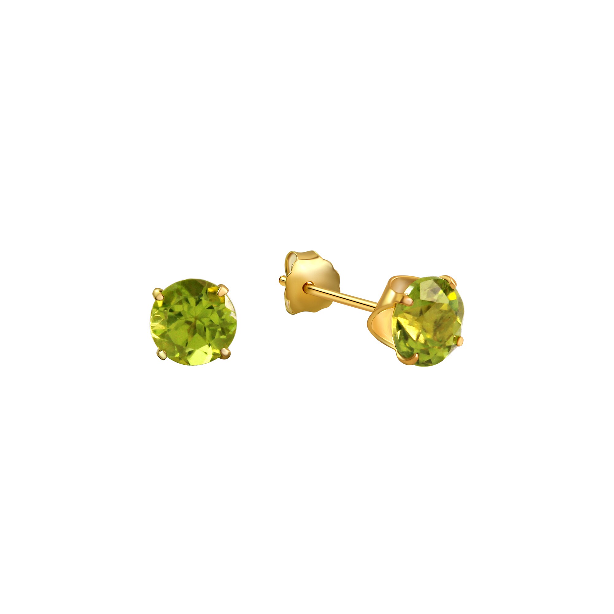 Fascination by Ellen K. Ohrringe 333 Gold mit echten Peridot-Steinen 5mm