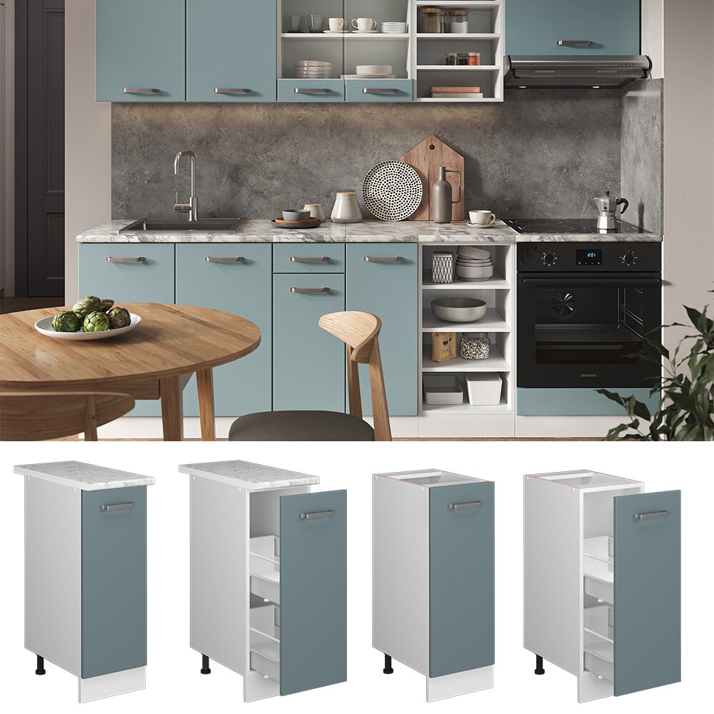 Vicco Apothekerunterschrank Küchenschrank R-Line Solid Weiß Blau Grau 30 cm modern Arbeitsplatte