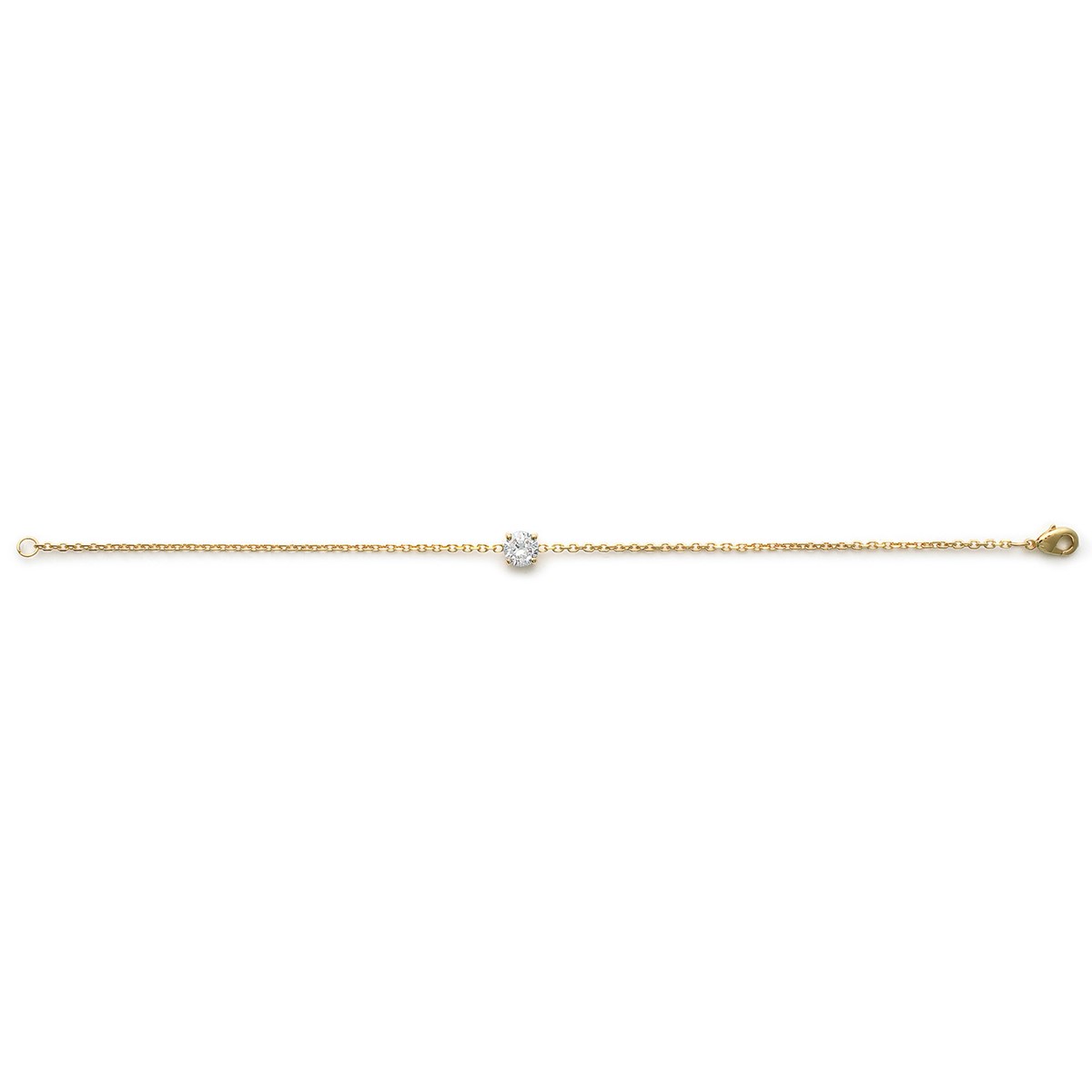 Bracelet Brillaxis plaqué or solitaire 4 griffes