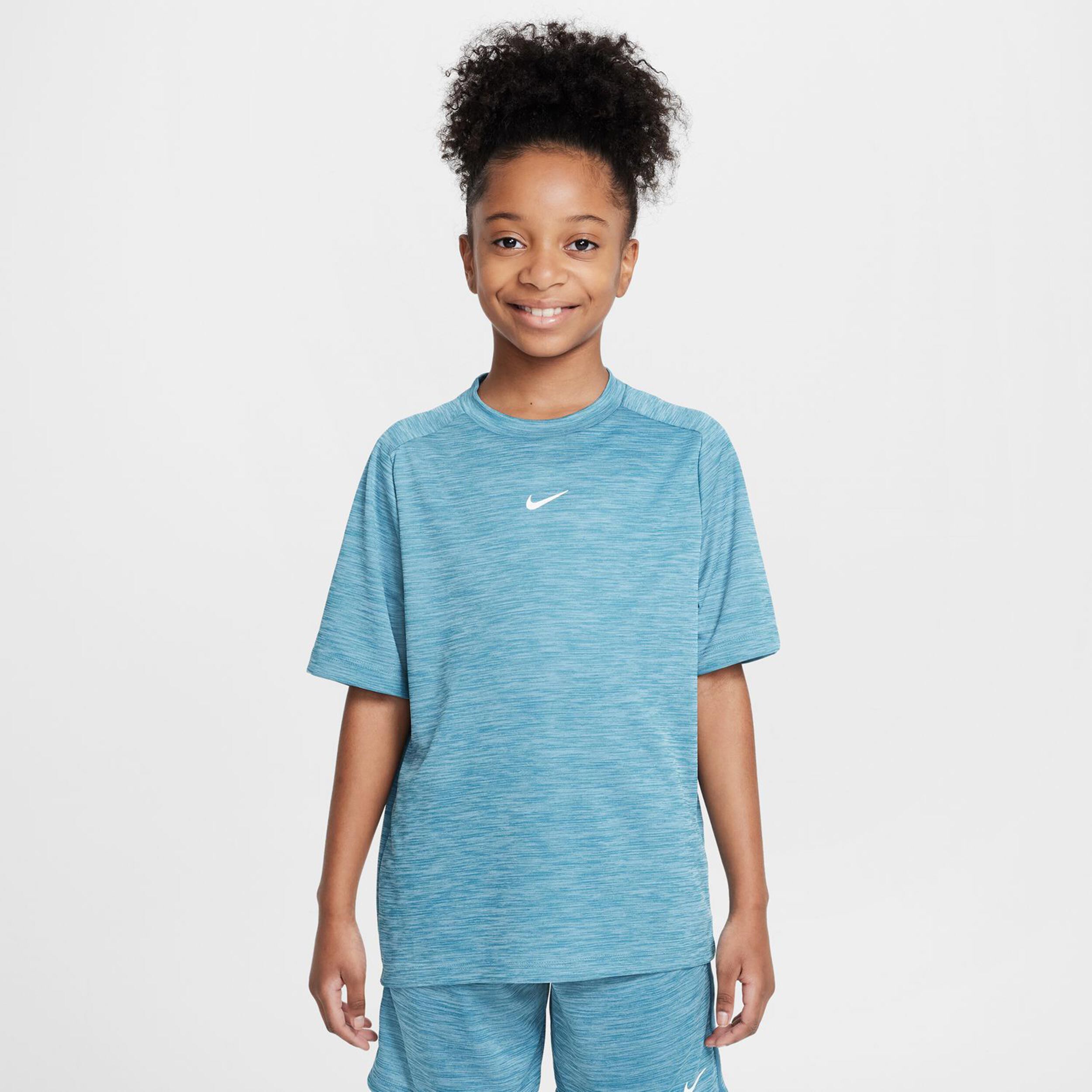 Nike Dri-FIT Multi Heather T-shirt Enfants - Bleu Petrol