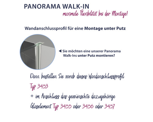 Wandaansluitprofiel Breuer Panorama modulair systeem