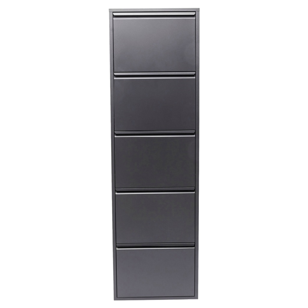 Meuble à chaussures métallique 4 niveaux – style industriel noir