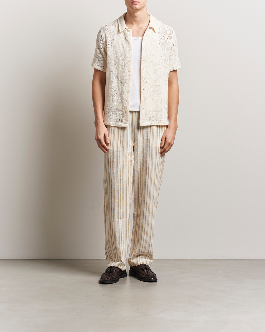 Les Deux Hector Lace Short Sleeve Shirt White