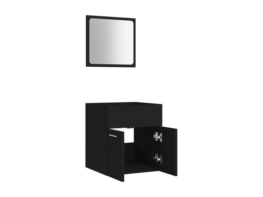 Ensemble de meubles de salle de bain 2 pcs Noir Aggloméré
