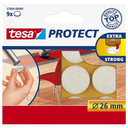 tesa Filzgleiter rund, 26 mm, weiß, 9 Stück