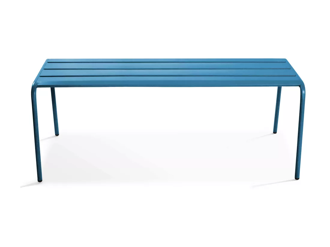 Banc de jardin en acier bleu pacific - Palavas
