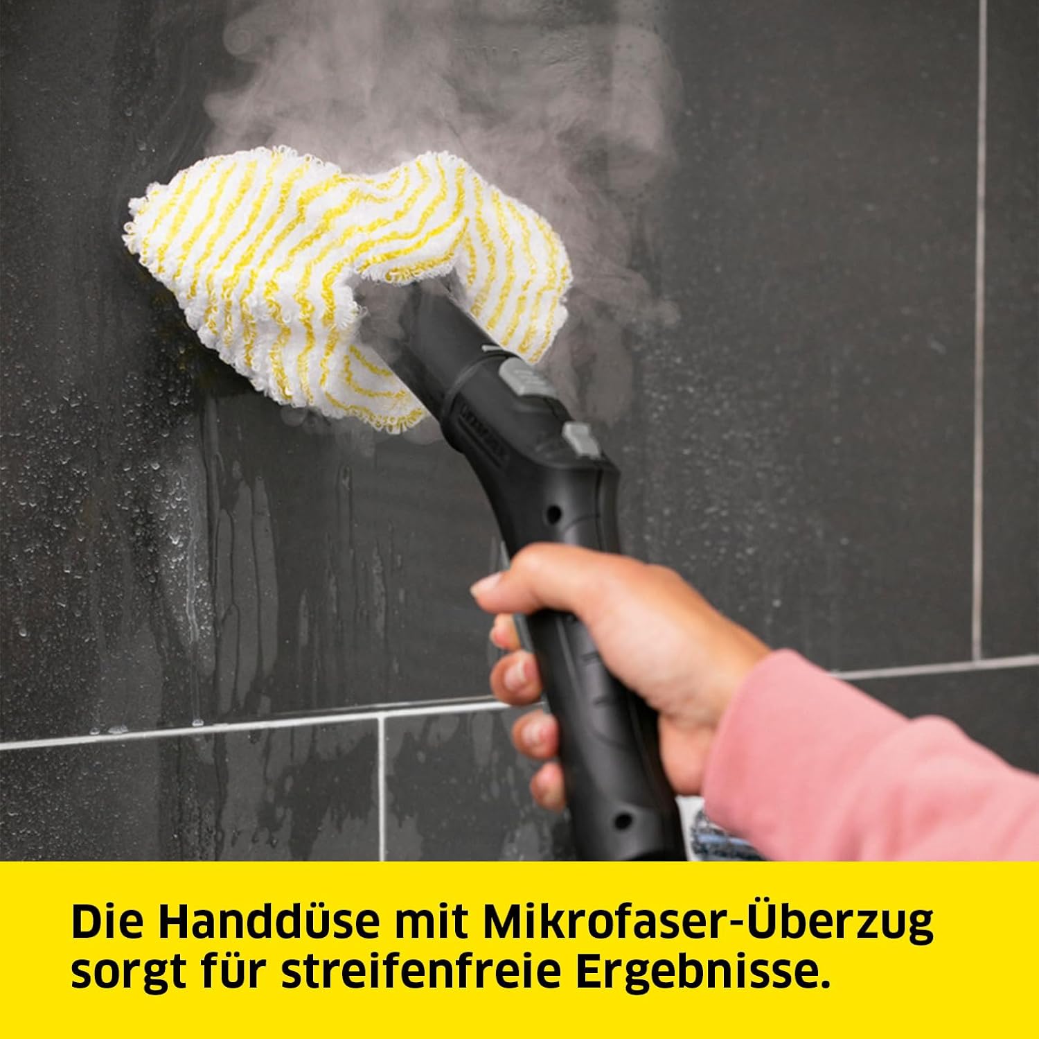 Kärcher Dampfreiniger SC 4 EasyFix, Dampfdruck: 3,5 bar, Aufheizzeit: 4 min., Leistung: 2.000 W, Flächenleistung: 100 m², 2-Tank-System: 0,5 l + 0,8 l, mit Bodenreinigungsset EasyFix, Düsen und Bezüge