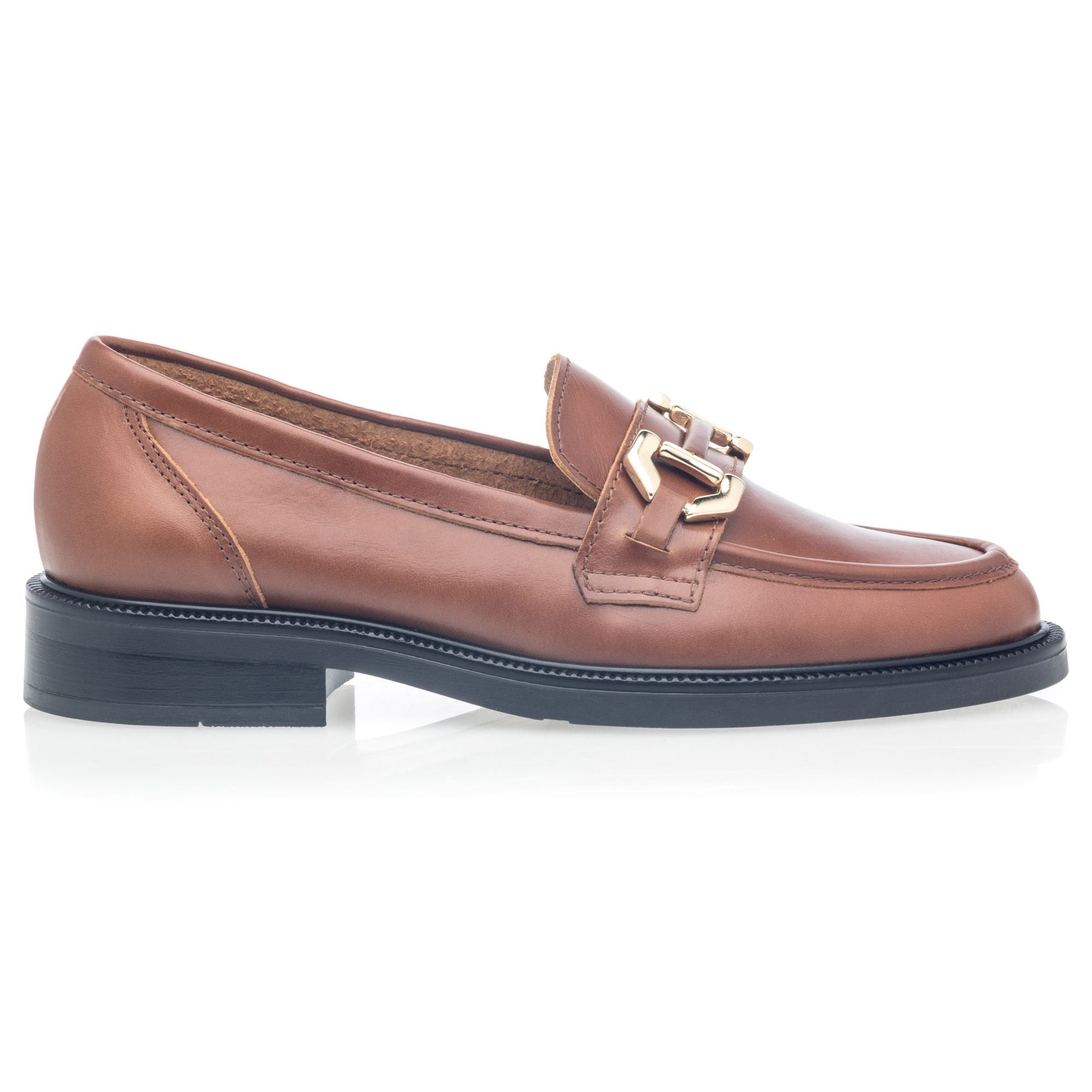 Mocassins Femme en cuir cognac