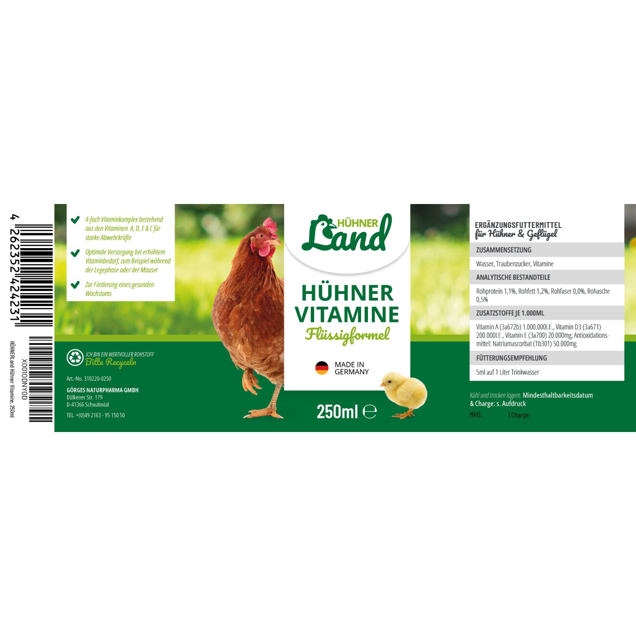 HÜHNER Land Hühner Vitamine 250ml