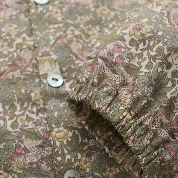 Huttelihut Blouse in Liberty Fabric Deep lichen green