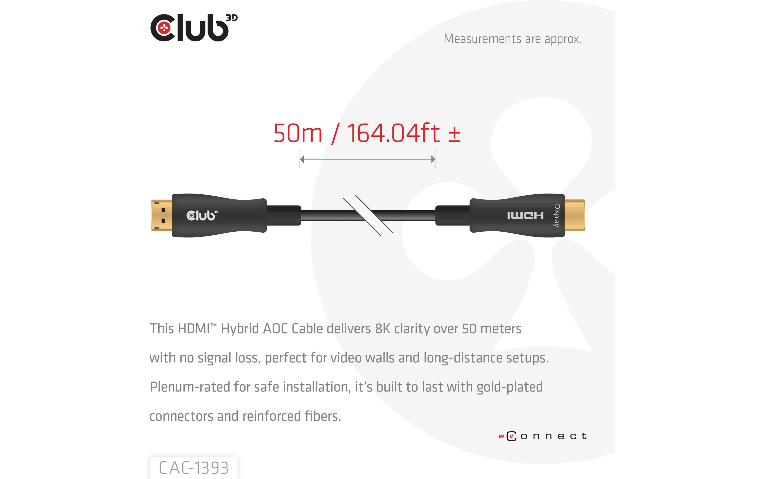 Optisches Kabel CAC-1393 HDMI - HDMI, 50 m<br>Aktive optische Hybrid-HDMI-Hochgeschwindigkeitskabel