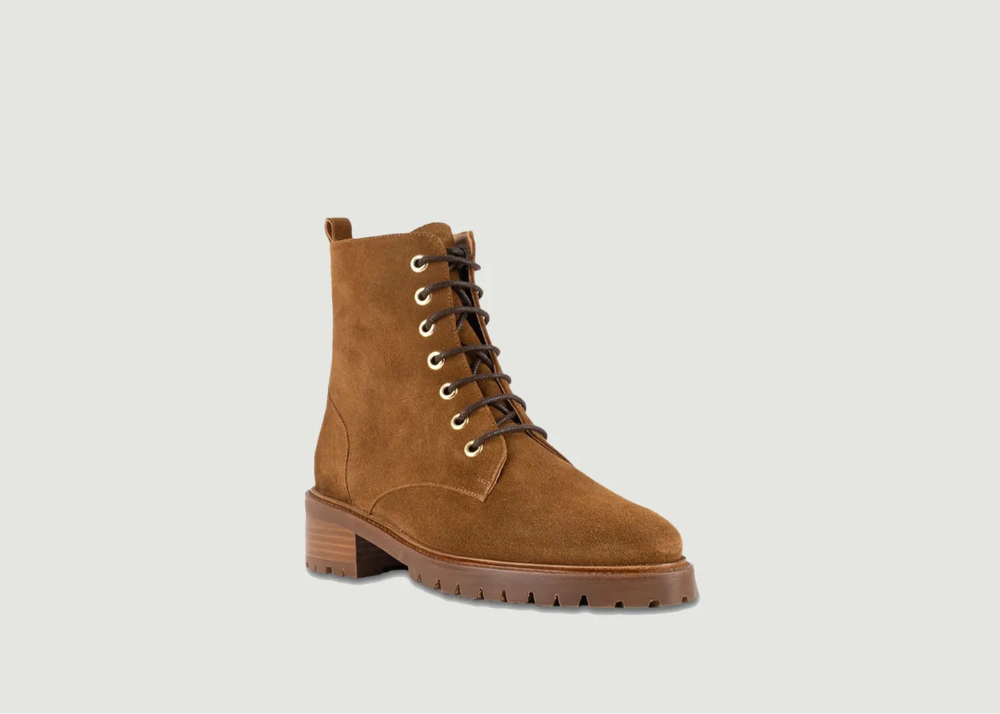 Bottines à lacets en cuir suédé Lara Bobbies Paris