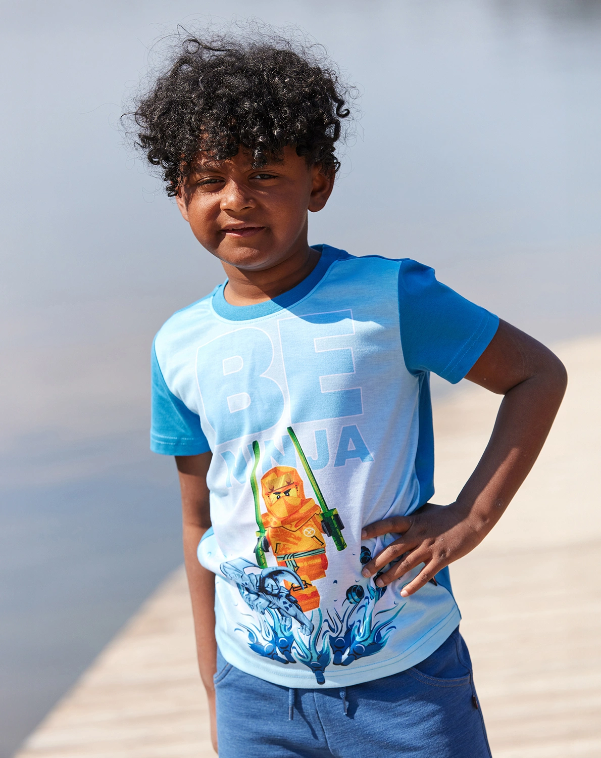 Kurzarmshirt LWTANO 300 in middle blue