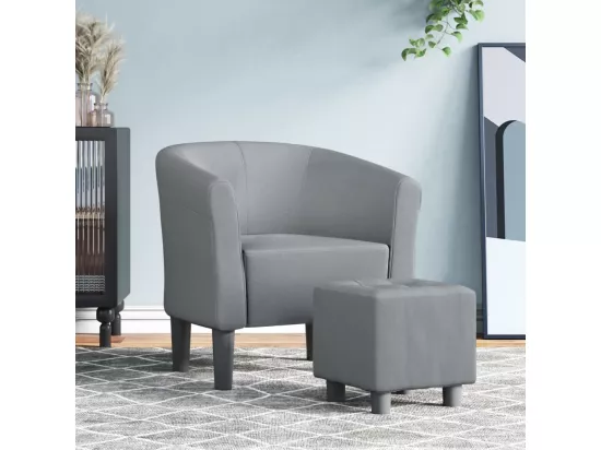 Chaise cabriolet avec repose-pied gris clair tissu
