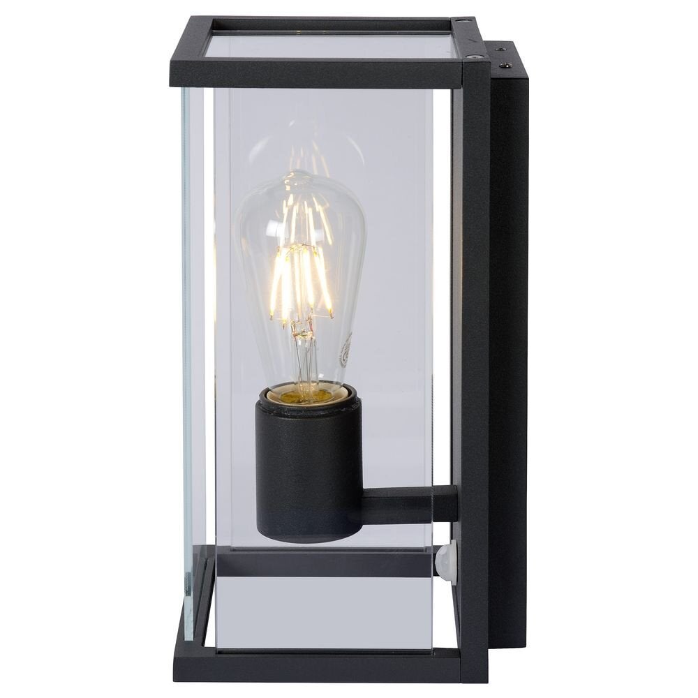 Buitenwandlamp Claire met één lamp, glazen afdekking en bewegingsmelder