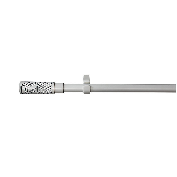 Kit de tringle à rideau extensible embout bouchon Anafi GoodHome 200/330 cm, Ø16/19mm blanc