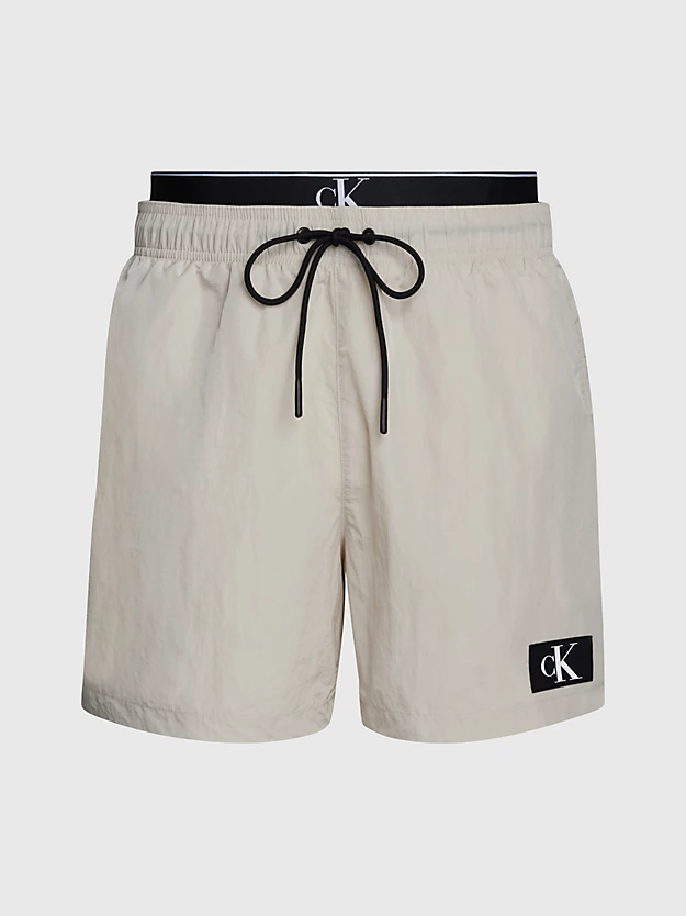 Calções de banho CK Monogram com cintura dupla
