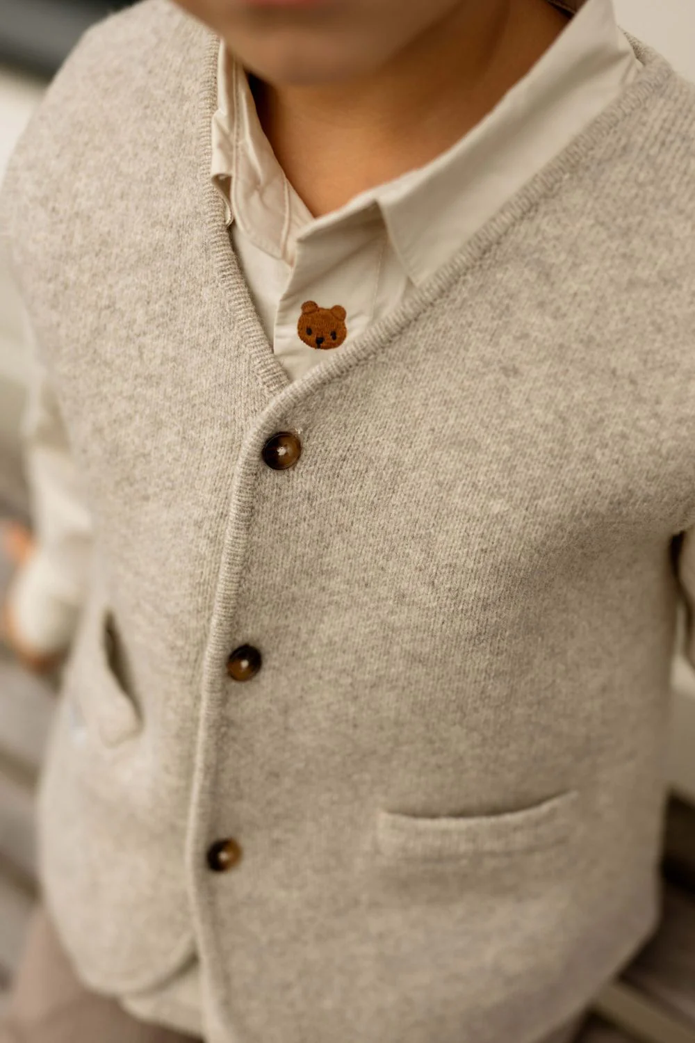 Maurtis Merino Wool Gilet | Light Grey Melange
