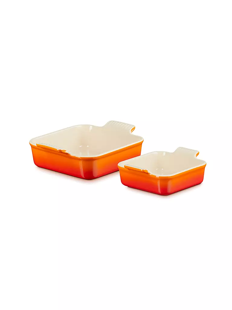 LE CREUSET Auflaufformen Set 13cm / 20cm Ofenrot orange