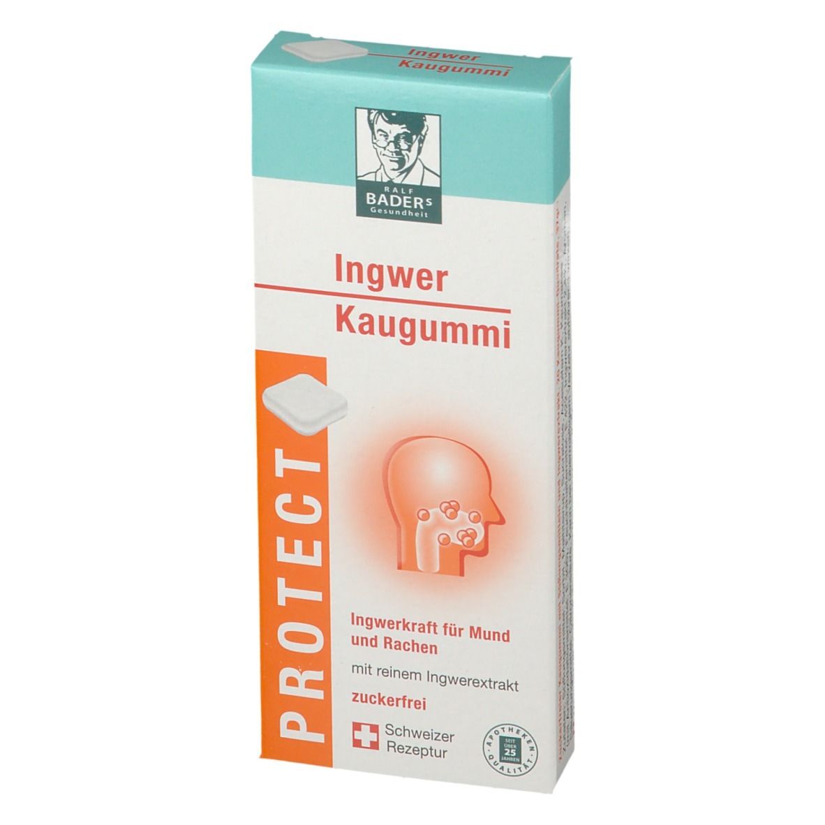 BADERs Protect Ingwer Kaugummi