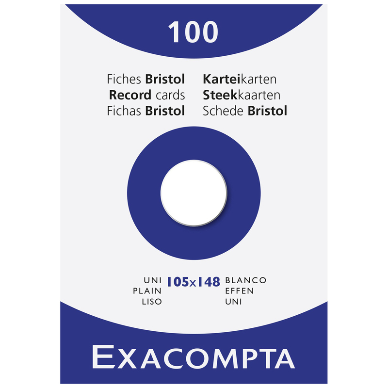 Exacompta Karteikarten, A6, blanco, weiss