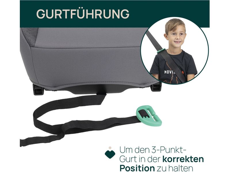 Chicco Sitzerhöhung Quasar Fix i-Size Stone Sitzerhöhung, einfache Installation im Auto