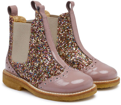 ANGULUS Chelsea Vintersko, Rose/Multi Glitter/Beige