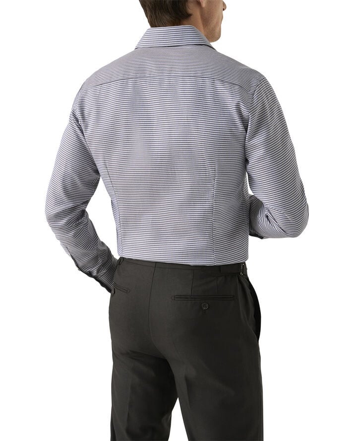ETON Slim Fit Brown Houndstooth Signature Twill Shirt Brun