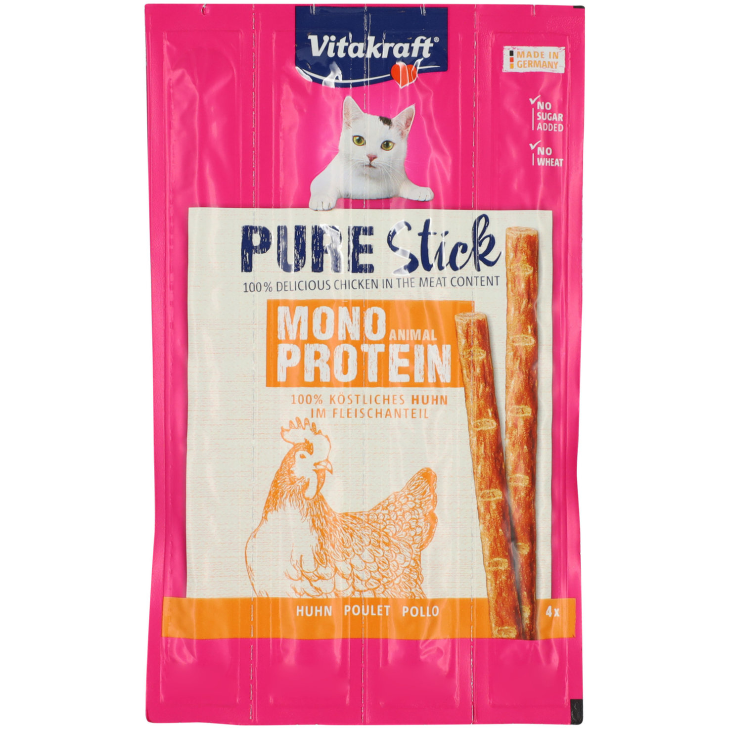 Vitakraft Pure Stick Katzensnack Huhn 4x5g