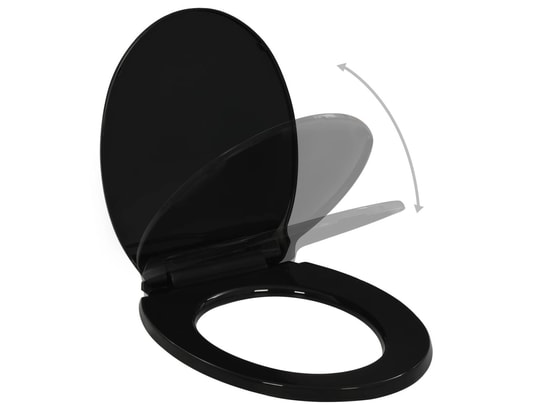 VIDAXL - Abattant wc à fermeture en douceur libération rapide noir
