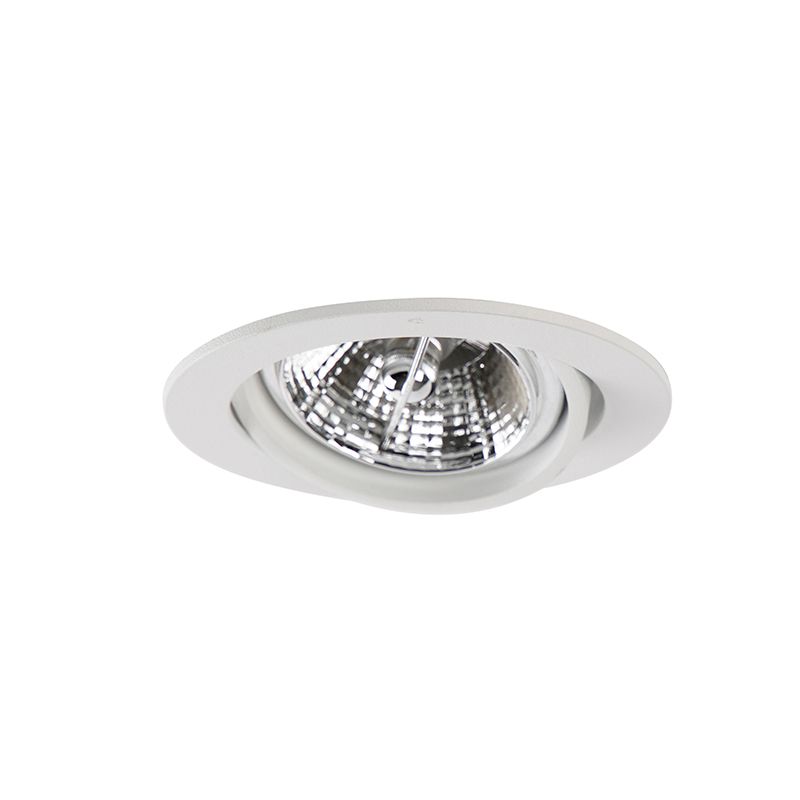 Set van 6 Moderne inbouwspot wit kantelbaar AR70 - Cisco
