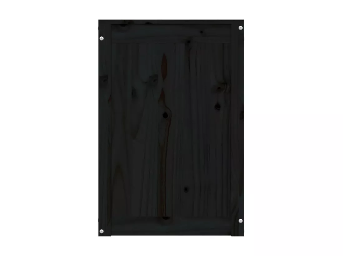 Boîte à linge Noir 44x44x66 Bois massif de pin