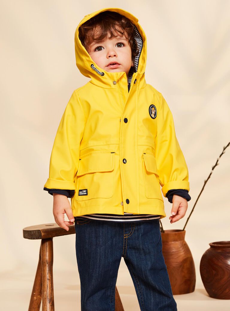 Manteau jaune ciré 3 en 1 à capuche
