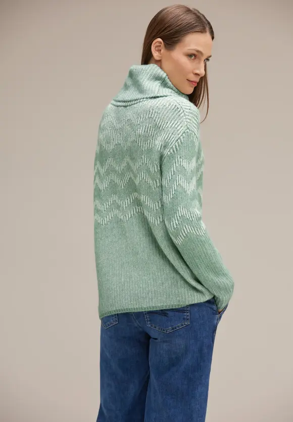 Rollkragenpullover - gentle green melange