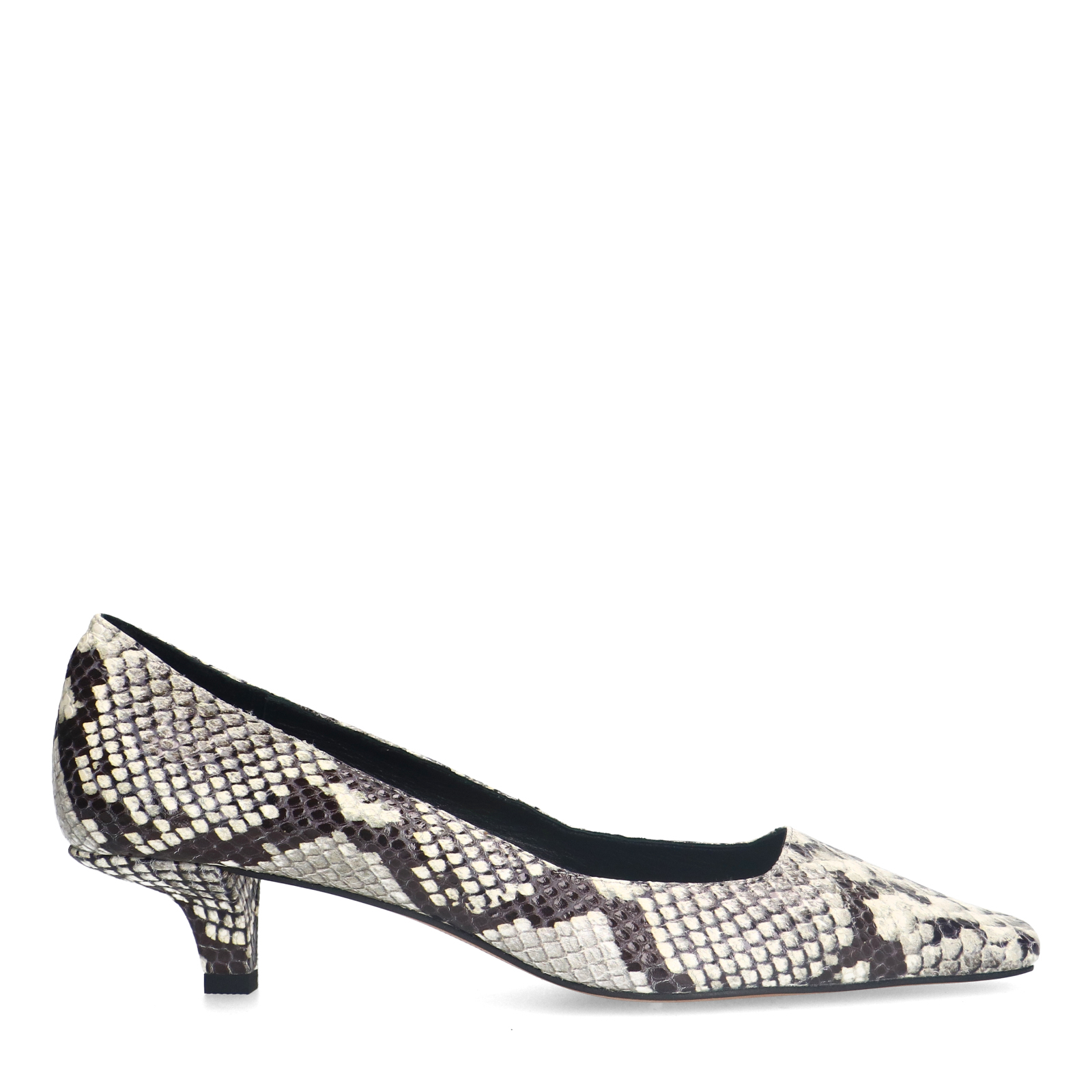 Leren slangenprint pumps