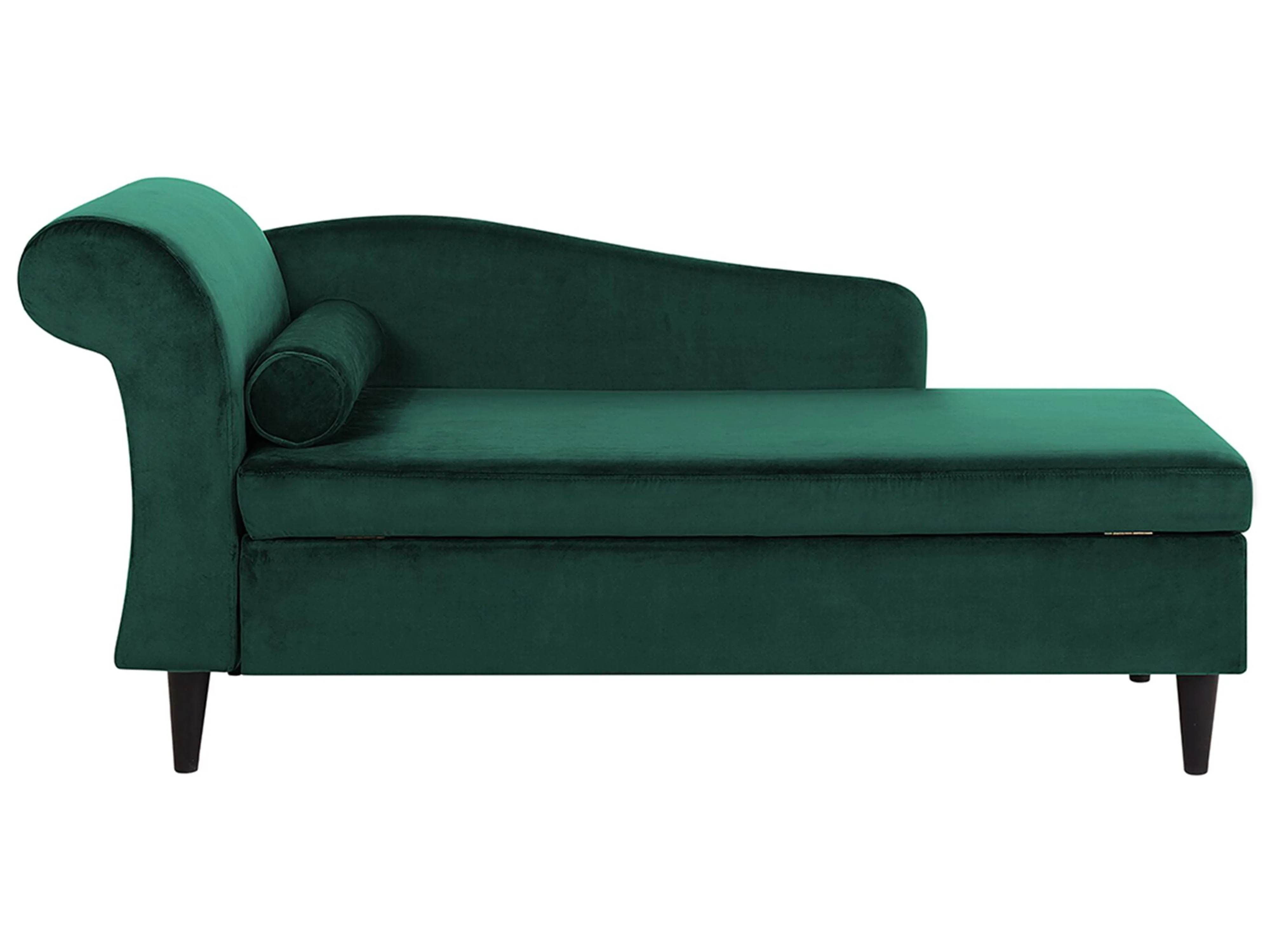 Linkszijdige chaise longue LUIRO Fluweel Smaragdgroen met opbergruimte