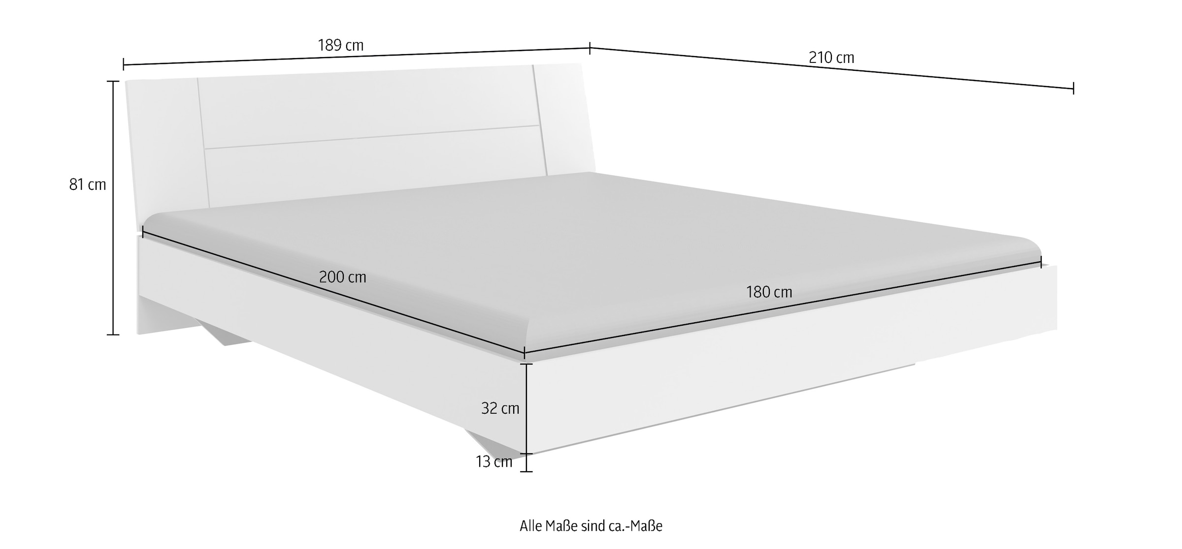 Wimex Futonbett »Kreta« Liegefläche 180x200cm, modernes Kopfteil
