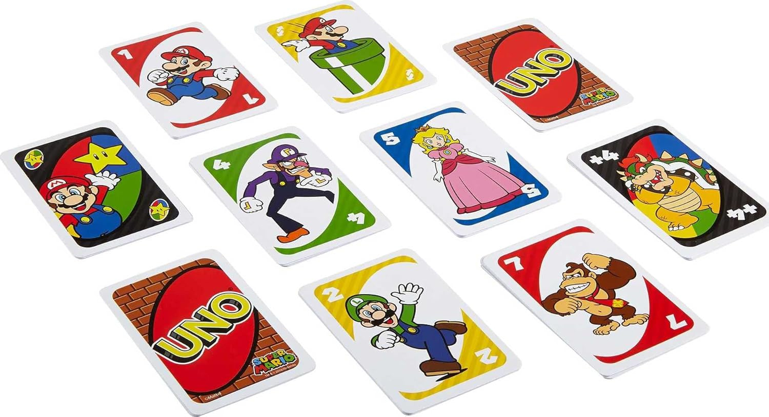 UNO Super Mario Kartenspiel Gesellschaftsspiel mit Unbesiegbarkeits Karte für Familien / Kinder (DRD00) Lizenziert