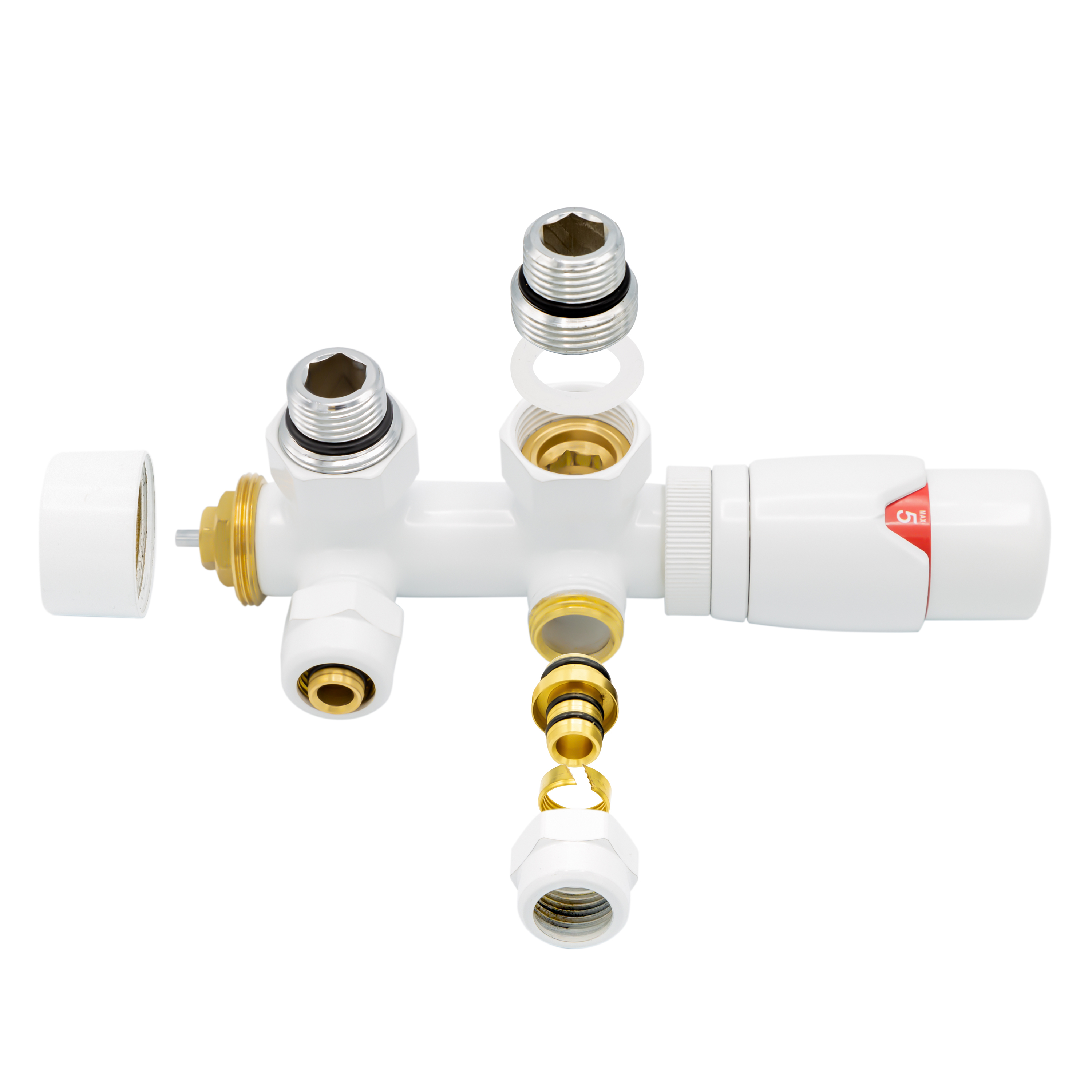 SaniGoods thermostatische radiatorkraan haaks 1/2