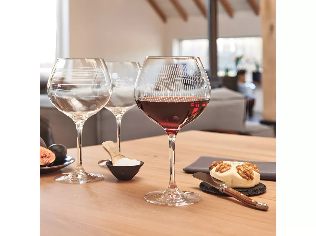 Lot de 6 verres à Bourgogne gravés 630ml Transparent Leonardo
