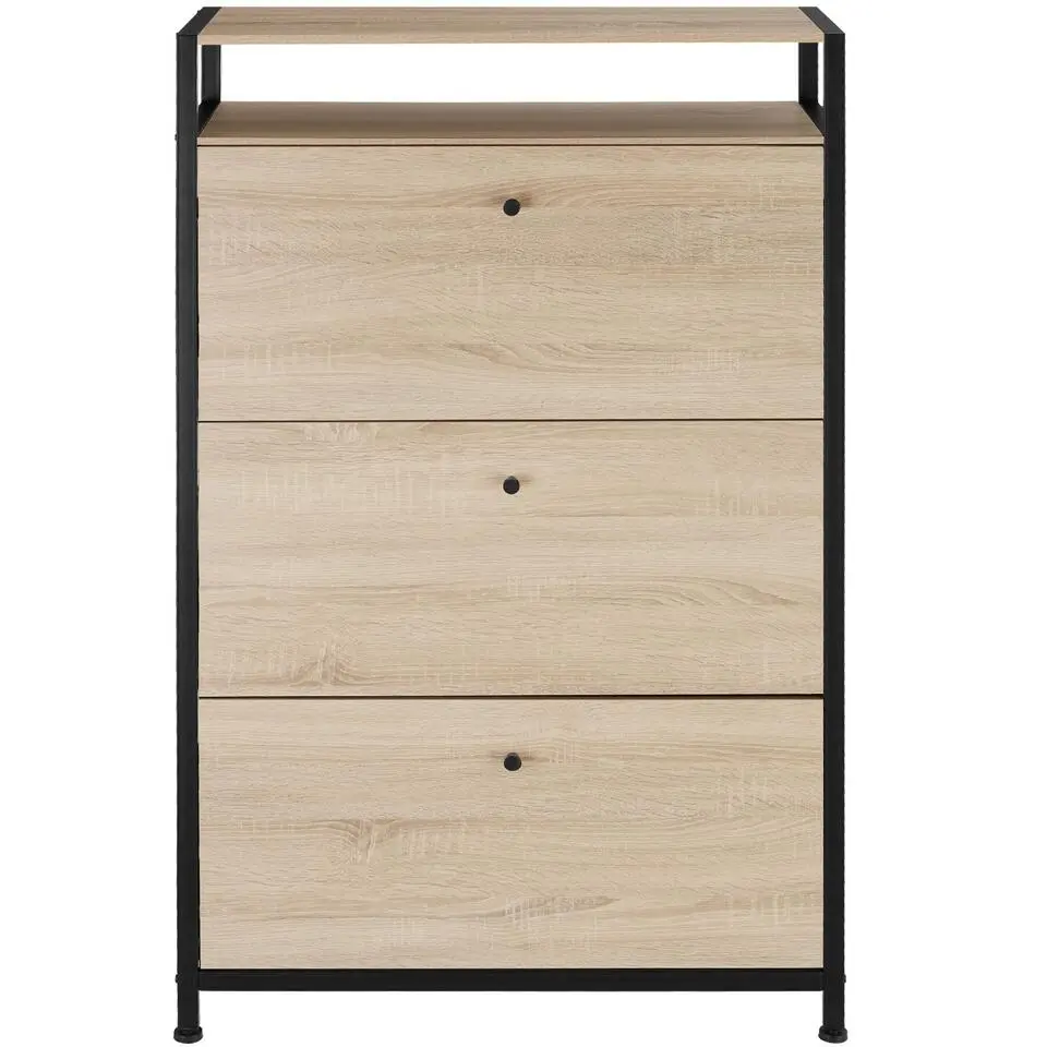 tectake Schoenenkast, Industrieel Licht Hout, Eiken Sonoma