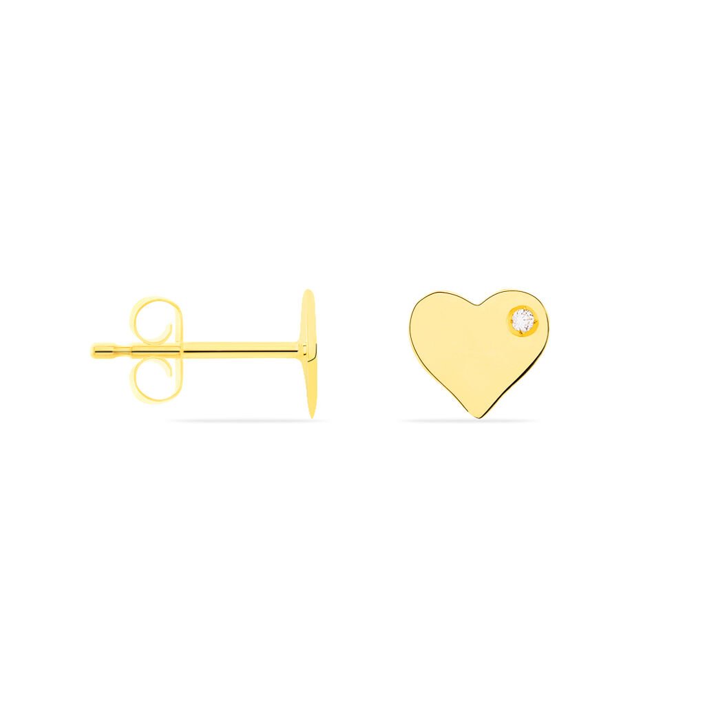 Boucles D'oreilles Puces Celenie Or Jaune Oxyde De Zirconium