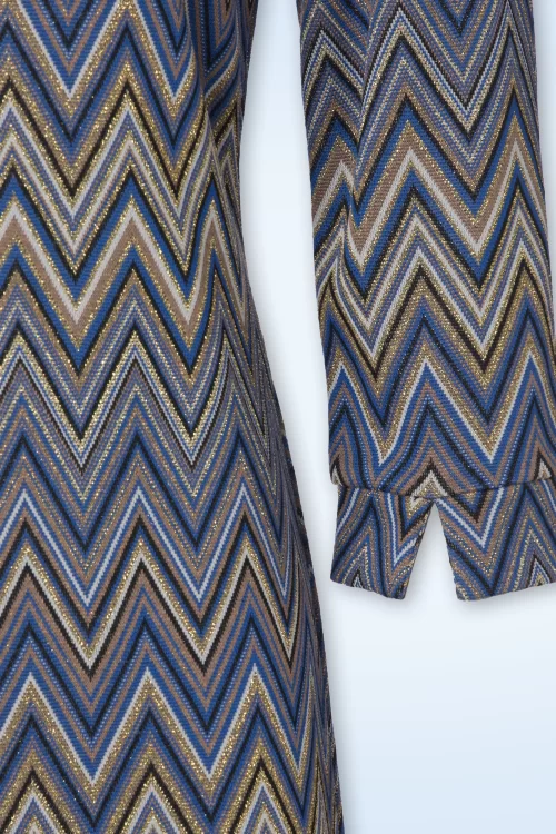 Smashed Lemon Dana Zig Zag jurk in blauw